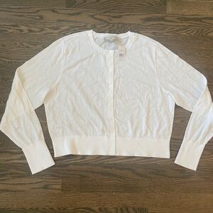 White Button-Up Cardigan by LOFT - NWT - size XL